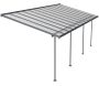 Pergola à adosser en aluminium gris et polycarbonate Sierra