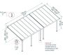 Pergola à adosser en aluminium gris et polycarbonate Sierra - PAA-0310