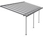 Pergola à adosser en aluminium gris et polycarbonate Sierra