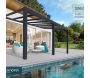 Pergola à adosser en aluminium gris et polycarbonate Stockholm - Canopia by Palram