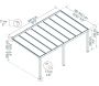 Pergola à adosser en aluminium gris et polycarbonate Stockholm - PAA-0365