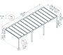 Pergola à adosser en aluminium gris et polycarbonate Stockholm - PAA-0369