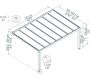 Pergola à adosser en aluminium gris et polycarbonate Stockholm - PAA-0364