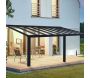 Pergola à adosser en aluminium gris et polycarbonate Stockholm - Canopia by Palram