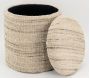 Pouf / coffre bouclette en laine - 5