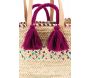 Sac en palmier naturel et coloré - AUB-6715