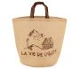 Sac rond en jute naturel plastifié - 9,90