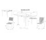 Salon de jardin design en aluminium blanc et bois 10 fauteuils Modulo - WIS-0266