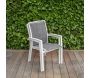 Salon de jardin design en aluminium blanc et bois 10 fauteuils Modulo - 8