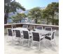 Salon de jardin design en aluminium blanc et bois 10 fauteuils Modulo