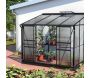 Serre de jardin en polycarbonate 4 mm et aluminium noir Ida - VITAVIA