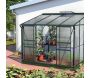 Serre de jardin en polycarbonate 4 mm et aluminium vert emeraude Ida - VITAVIA