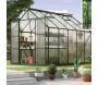 Serre de jardin en polycarbonate 6 mm et aluminium vert emeraude Jupiter - VITAVIA