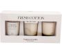 Set de 3 bougies en verre Votives