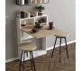 Table de cuisine pliante avec rangements Bracked - HANAH HOME