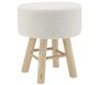 Tabouret en bouclette pied bois