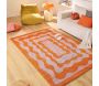 Tapis intérieur à poils longs Swing 382 orange - 