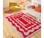 Tapis intérieur à poils longs Swing 382 rouge - 