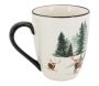 Vaisselle en porcelaine décor Cerf et Sapin, style fait main - 37,90