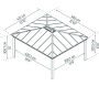 Tonnelle de jardin en aluminium et polycarbonate Dallas - PAA-0465