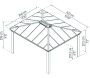 Tonnelle de jardin en aluminium et polycarbonate Dallas - PAA-0461