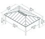 Tonnelle de jardin en aluminium et polycarbonate Dallas - PAA-0466