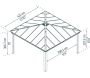 Tonnelle de jardin en aluminium et polycarbonate Dallas - PAA-0464