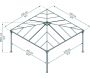 Tonnelle de jardin en aluminium et polycarbonate Palermo - PAA-0437